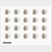 Sticker Rond Baby shower rustique Burlap Mason Jar (Feuille)