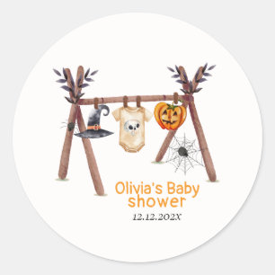 Sticker Rond Baby shower Rustique de vêtements d'Halloween Litt