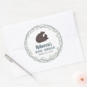 Sticker Rond Baby shower rustique Little Bear (Enveloppe)
