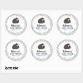 Sticker Rond Baby shower rustique Little Bear (Feuille)