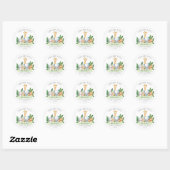 Sticker Rond Baby shower Safari Adventure Merci (Feuille)