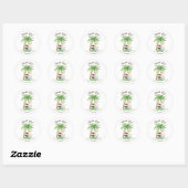 Sticker Rond Baby shower Safari Animaux (Feuille)