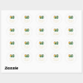 Sticker Rond Baby shower Safari Jungle (Feuille)