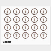 Sticker Rond Baby shower Safari Wild One (Feuille)