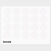 Sticker Rond Baby shower script moderne girly rose élégant (Feuille)
