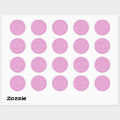 Sticker Rond Baby shower script moderne girly rose élégant clas (Feuille)