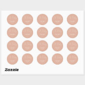 Sticker Rond Baby shower script moderne rose pâle élégant (Feuille)
