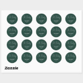 Sticker Rond Baby shower script moderne vert émeraude élégant (Feuille)