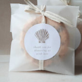 Sticker Rond Baby shower Shell de Merci Boho Beach