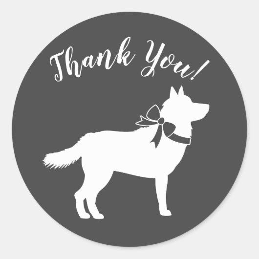 Sticker Rond Baby shower sibérien Husky (Devant)