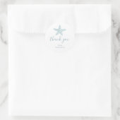 Sticker Rond Baby shower simple bleu Starfish Merci en faveur (Sac)