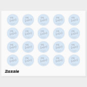 Sticker Rond Baby shower Simple Cute Blue Boy Twins (Feuille)