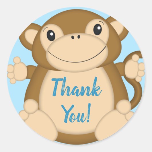 Sticker Rond Baby shower singe bleu (Devant)