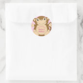 Sticker Rond Baby shower singe rose (Sac)