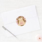Sticker Rond Baby shower singe rose (Enveloppe)