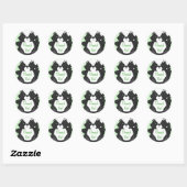 Sticker Rond Baby shower Skunk Green (Feuille)