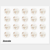 Sticker Rond Baby shower Soft Boho Neutral Vêtements de bébé (Feuille)