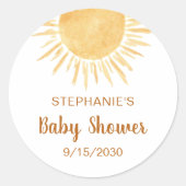 Sticker Rond Baby shower solaire (Devant)