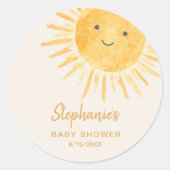 Sticker Rond Baby shower solaire (Devant)