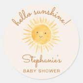 Sticker Rond Baby shower solaire (Devant)