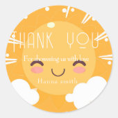 Sticker Rond Baby shower solaire Boho (Devant)