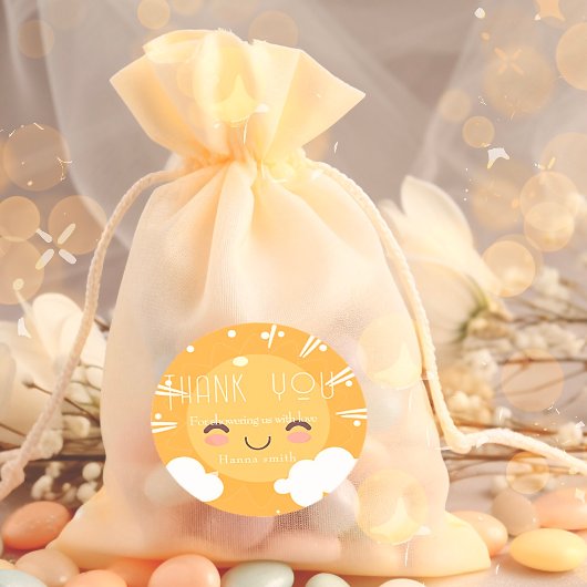 Sticker Rond Baby shower solaire Boho