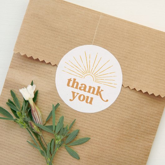 Sticker Rond Baby shower solaire Boho Sunshine