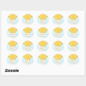 Sticker Rond Baby shower solaire jaune (Feuille)