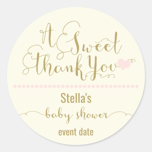 Sticker Rond BABY SHOWER STICKER| doux merci (Devant)