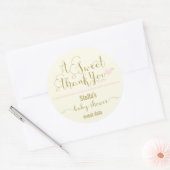 Sticker Rond BABY SHOWER STICKER| doux merci (Enveloppe)