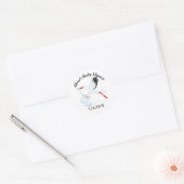 Sticker Rond Baby shower Stores en blanc (Enveloppe)