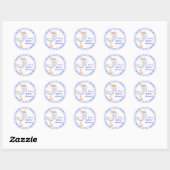 Sticker Rond Baby shower Stork & Triplet Boys (Feuille)