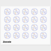 Sticker Rond Baby shower Stork & Twin Boys (Feuille)