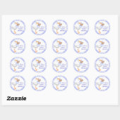 Sticker Rond Baby shower Stork & Twin Boys (peau foncée) (Feuille)
