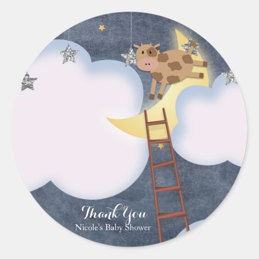 Sticker Rond Baby shower Storybook Nursery Rhyme Custom Faveur (Devant)