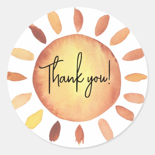 Sticker Rond Baby shower Sunshine (Devant)