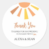 Sticker Rond Baby shower Sunshine Boho (Devant)