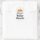 Sticker Rond Baby shower Sunshine rétro (Sac)