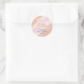 Sticker Rond Baby shower Super rose rétro (Sac)