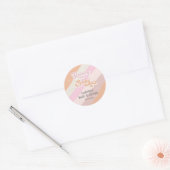 Sticker Rond Baby shower Super rose rétro (Enveloppe)