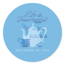 Baby shower Tea Party Cute Minimaliste Chic Bleu
