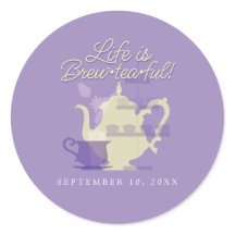 Baby shower Tea Party Cute Minimaliste Chic Purple