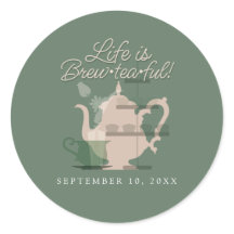 Baby shower Tea Party Cute Minimaliste Chic Vert