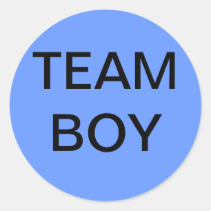 Sticker Rond Baby shower Team Boy