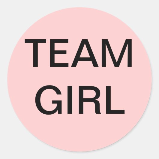 Sticker Rond Baby shower Team Girl (Devant)