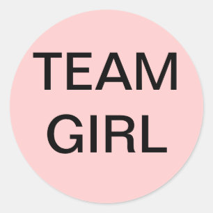 Sticker Rond Baby shower Team Girl