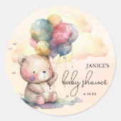 Sticker Rond Baby shower Teddy Bear (Devant)