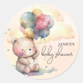 Sticker Rond Baby shower Teddy Bear (Devant)