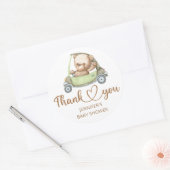 Sticker Rond Baby shower Teddy Ours Bébé Ours (Enveloppe)