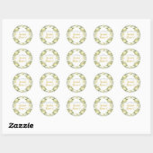 Sticker Rond Baby Shower Thème Citron et Verdure (Feuille)